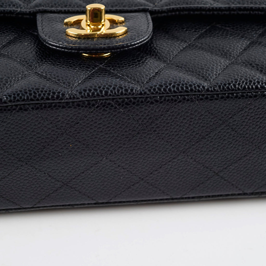 Chanel Medium/Large Caviar Double Classic Flap Black