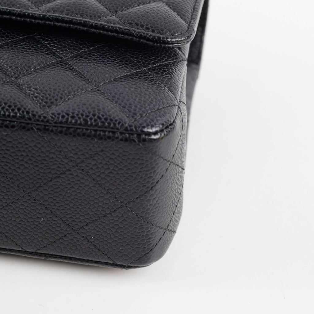 Chanel Medium/Large Caviar Double Classic Flap Black