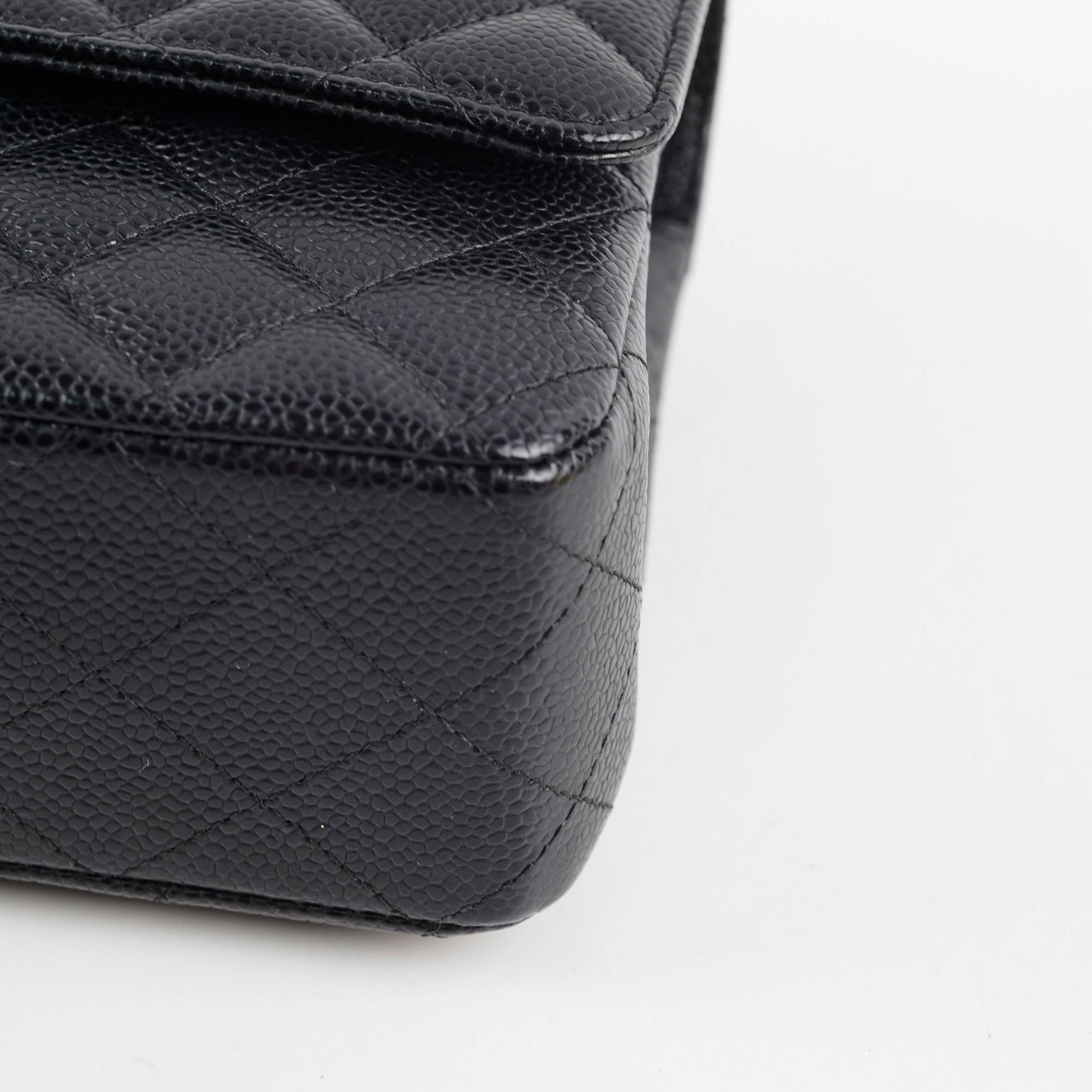 Chanel Medium/Large Caviar Double Classic Flap Black