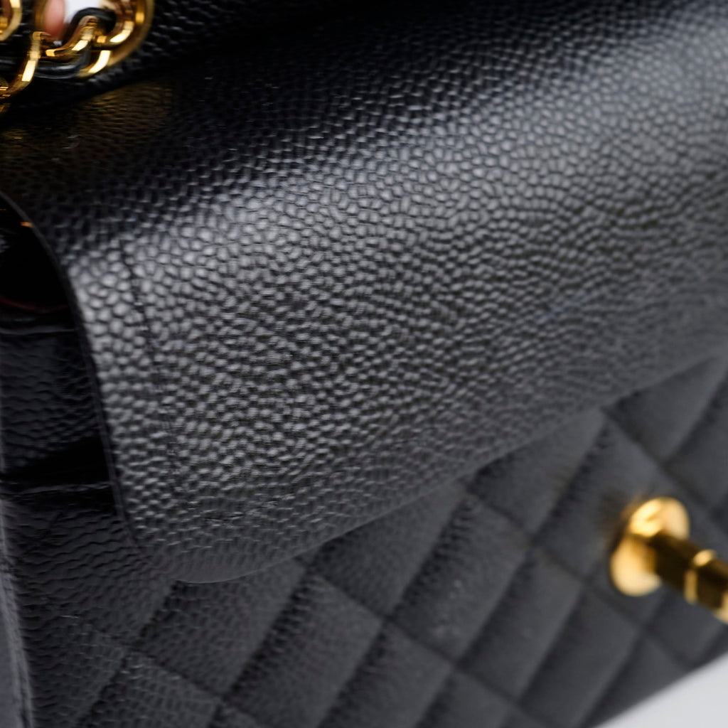 Chanel Medium/Large Caviar Double Classic Flap Black