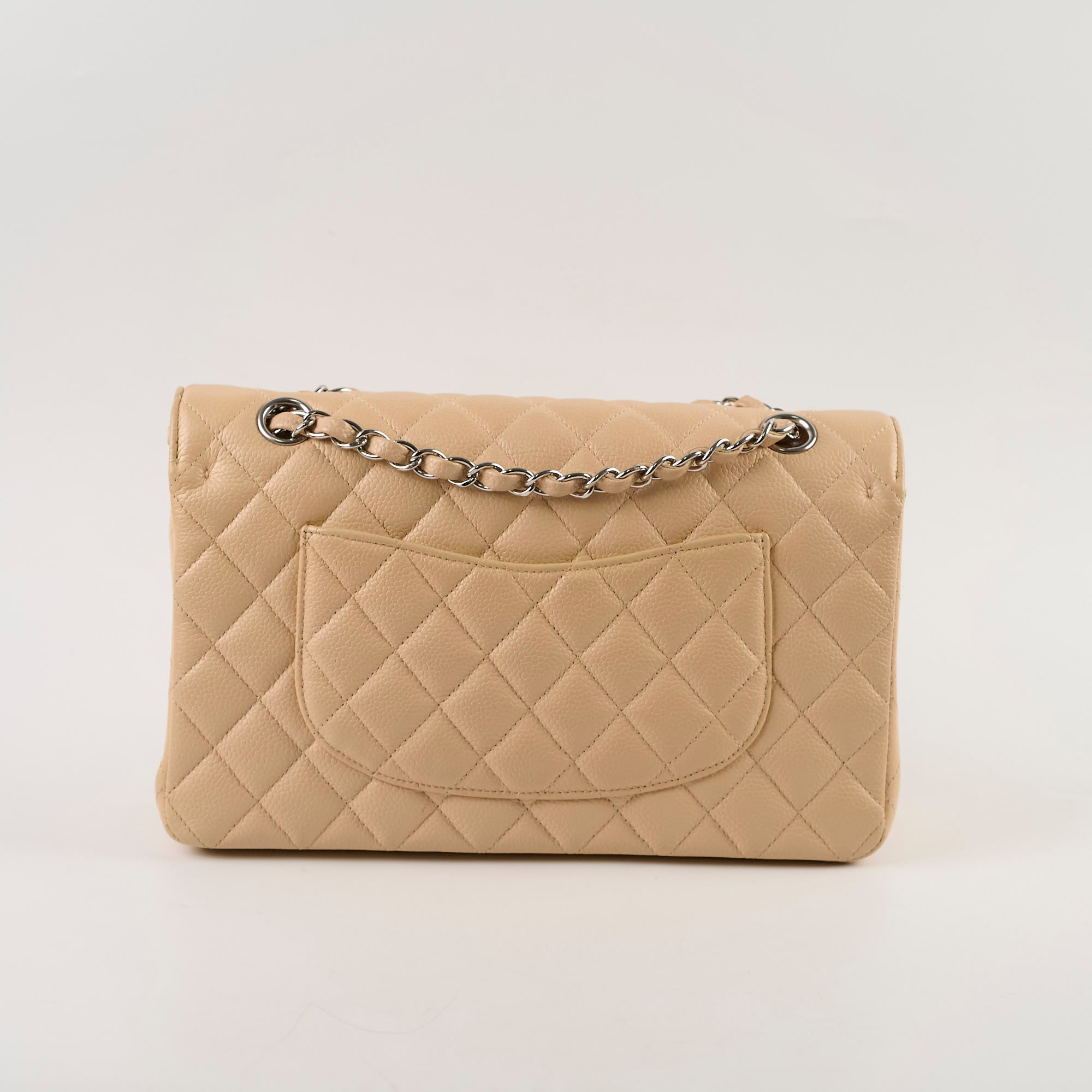 Chanel Medium/Large Double Classic Flap Beige