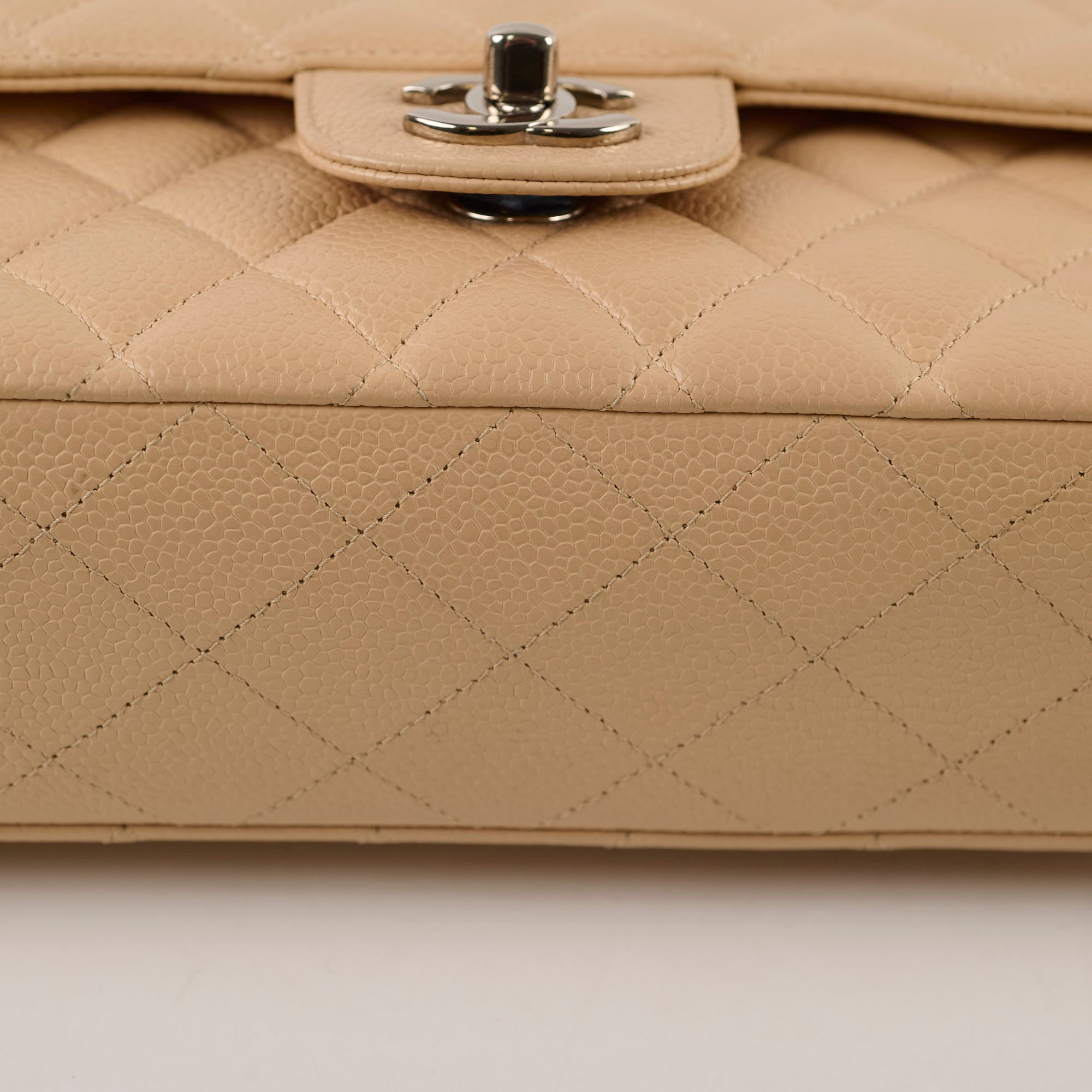 Chanel Medium/Large Double Classic Flap Beige