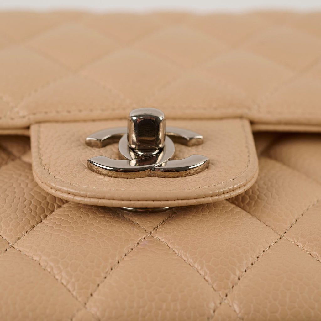 Chanel Medium/Large Double Classic Flap Beige