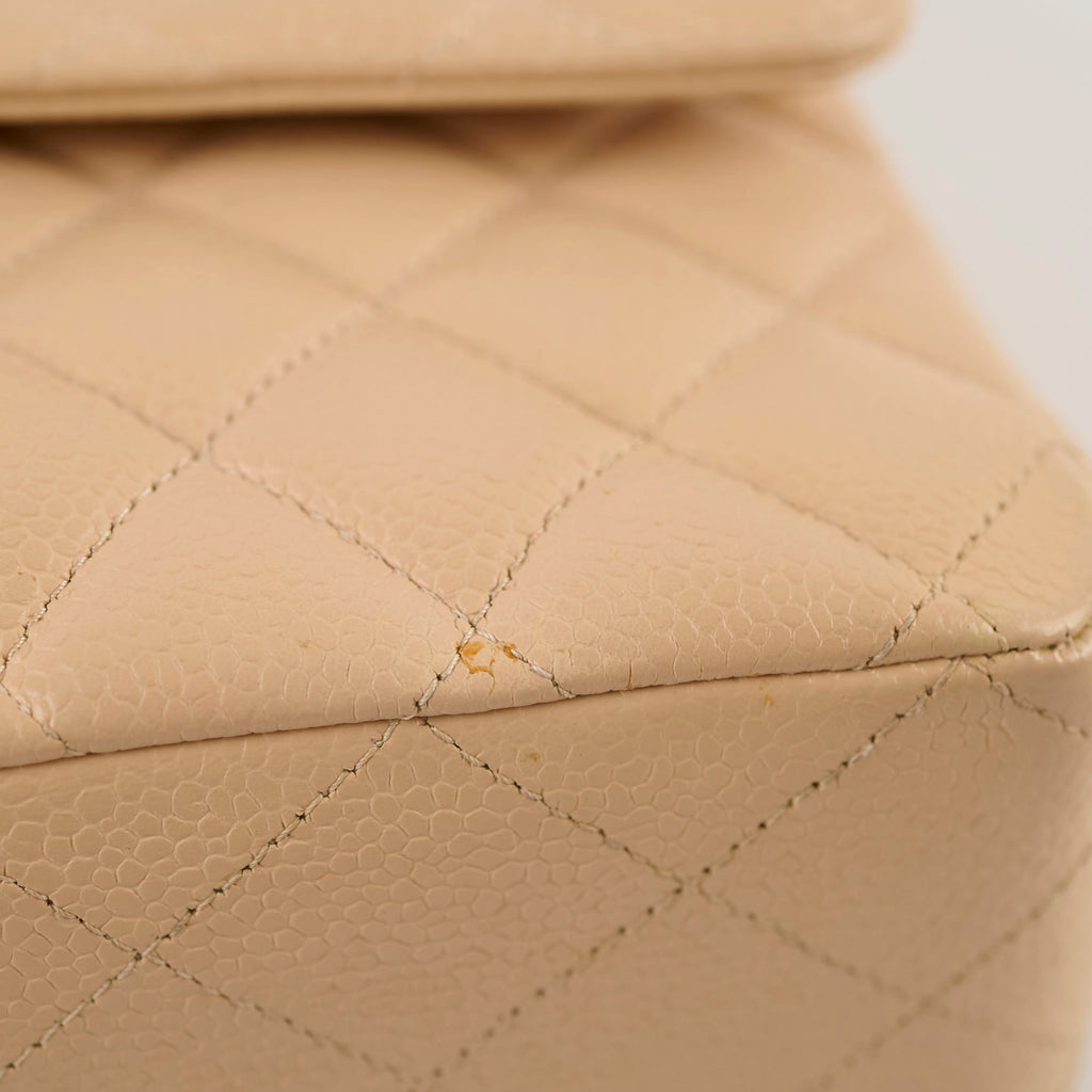 Chanel Medium/Large Double Classic Flap Beige
