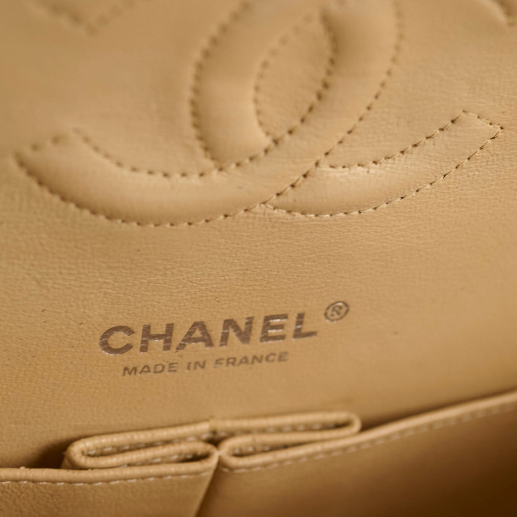 Chanel Medium/Large Double Classic Flap Beige