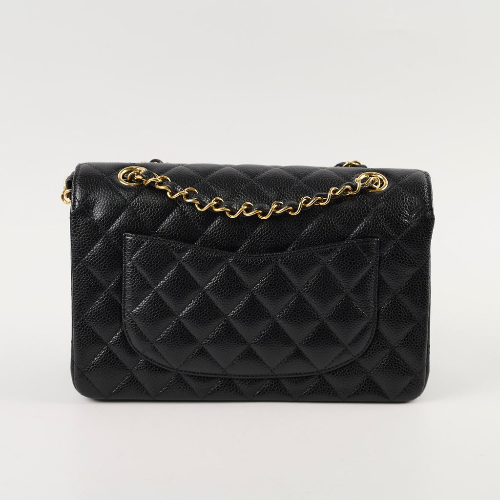 Chanel Caviar Small Classic Flap GHW Microchip