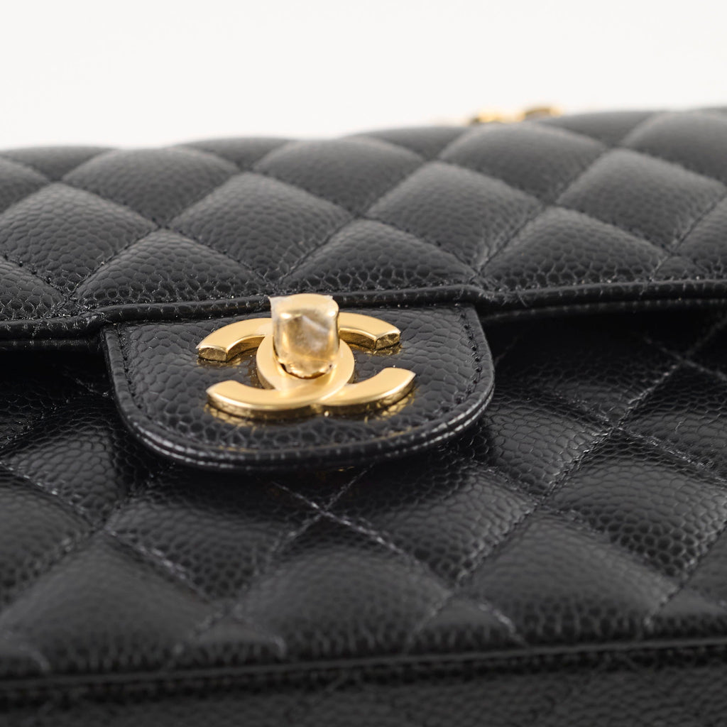 Chanel Caviar Small Classic Flap GHW Microchip