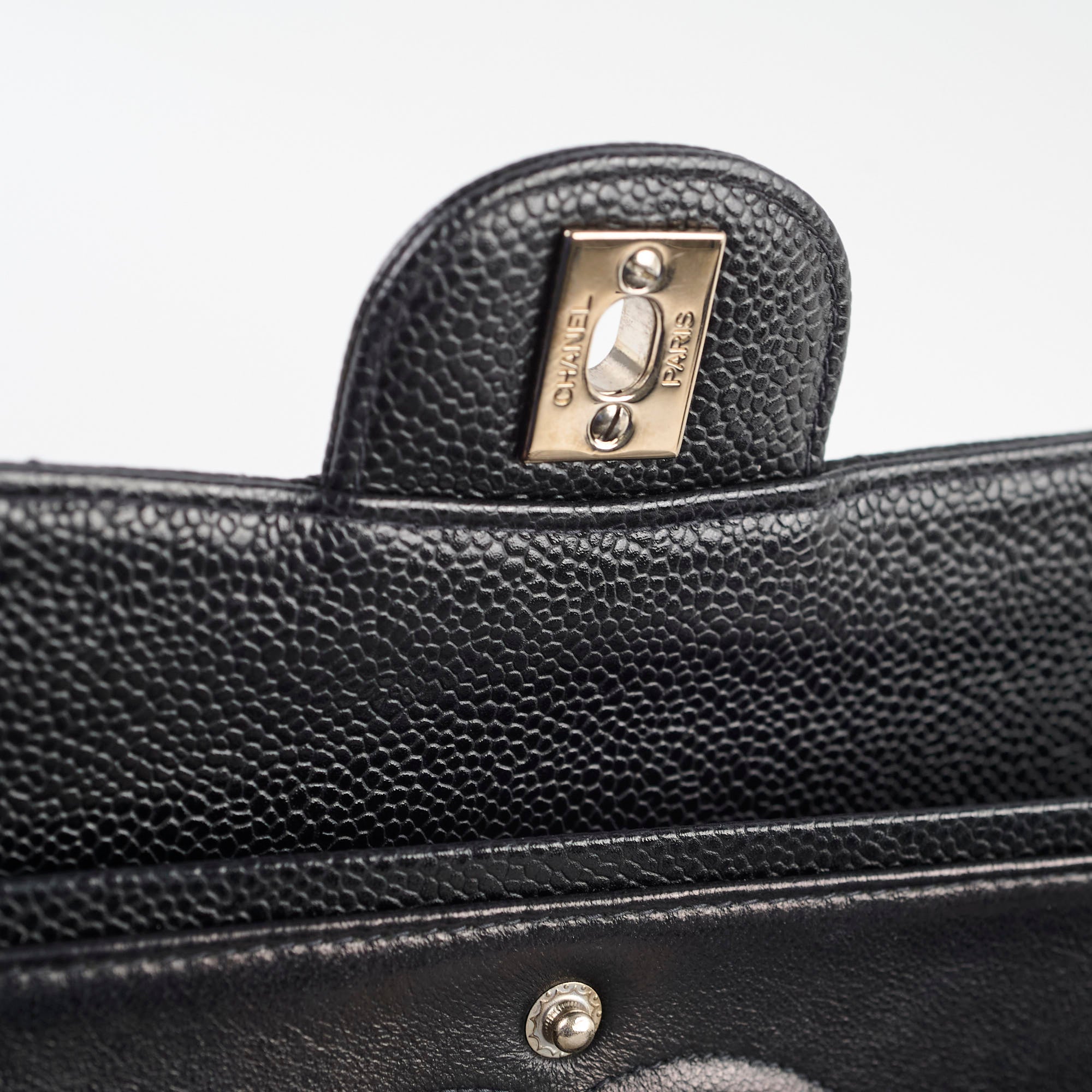 Chanel Vintage Caviar Medium/Large Double Classic Flap