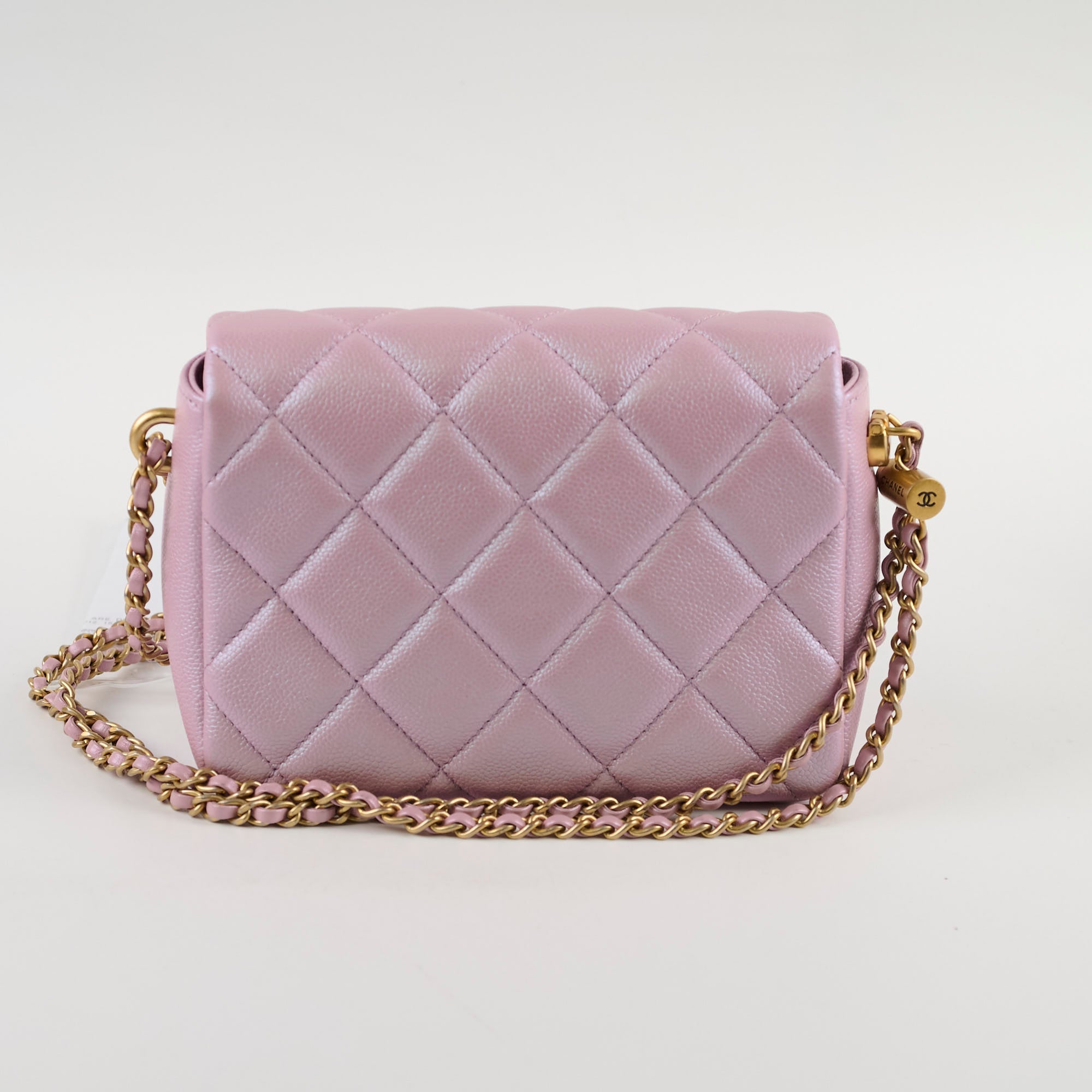 Chanel Caviar My Perfect Square Mini Iridescent Pink Microchip