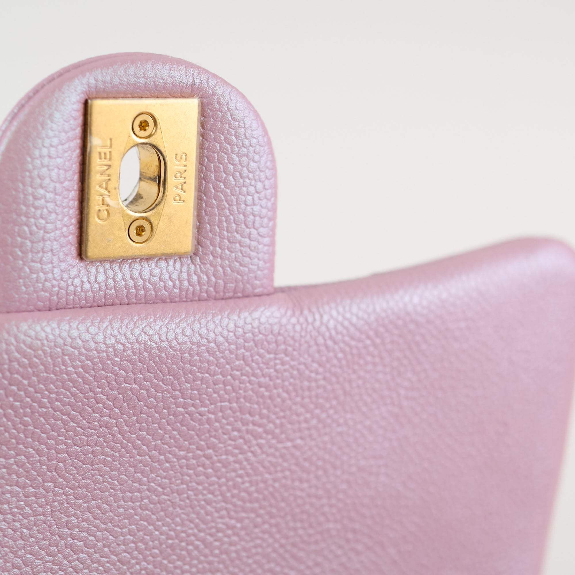 Chanel Caviar My Perfect Square Mini Iridescent Pink Microchip