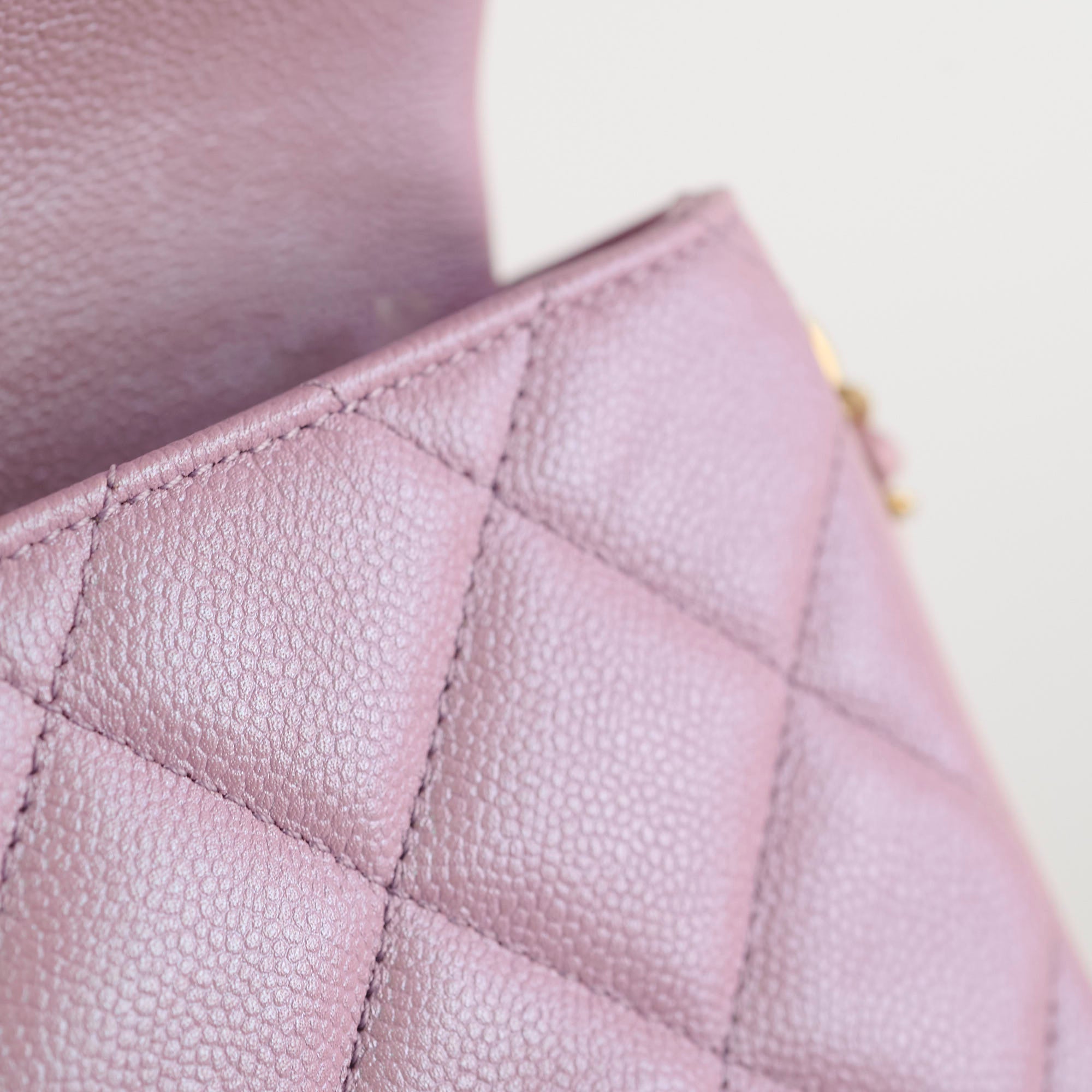 Chanel Caviar My Perfect Square Mini Iridescent Pink Microchip