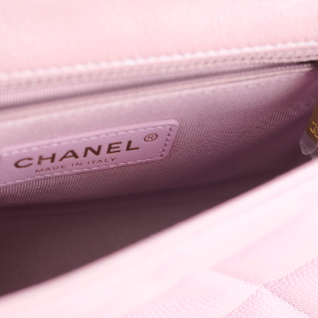Chanel Caviar My Perfect Square Mini Iridescent Pink Microchip