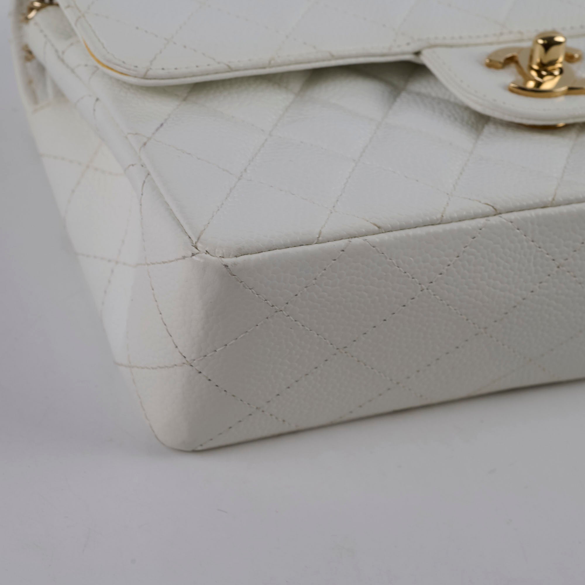 Chanel Small Caviar Double Classic Flap White