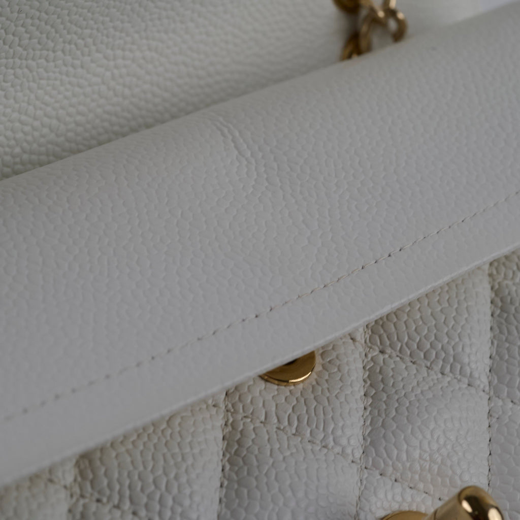 Chanel Small Caviar Double Classic Flap White