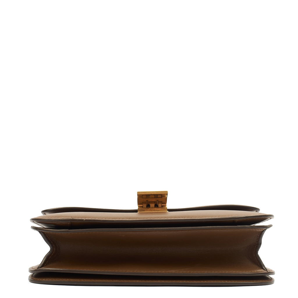 Celine Cross Body Box Bag - Medium in Brown, Box Calfskin