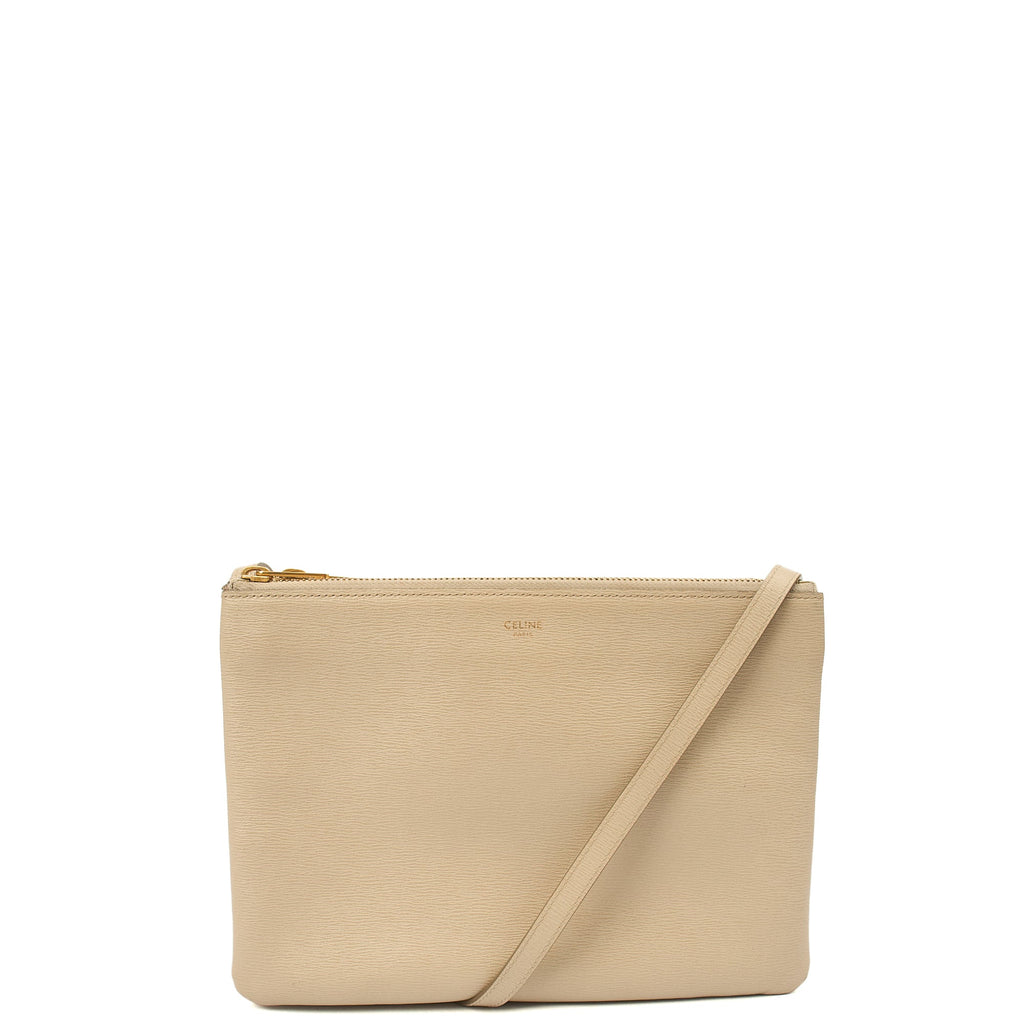 Celine Cross Body Trio in Neutral, Box Calfskin