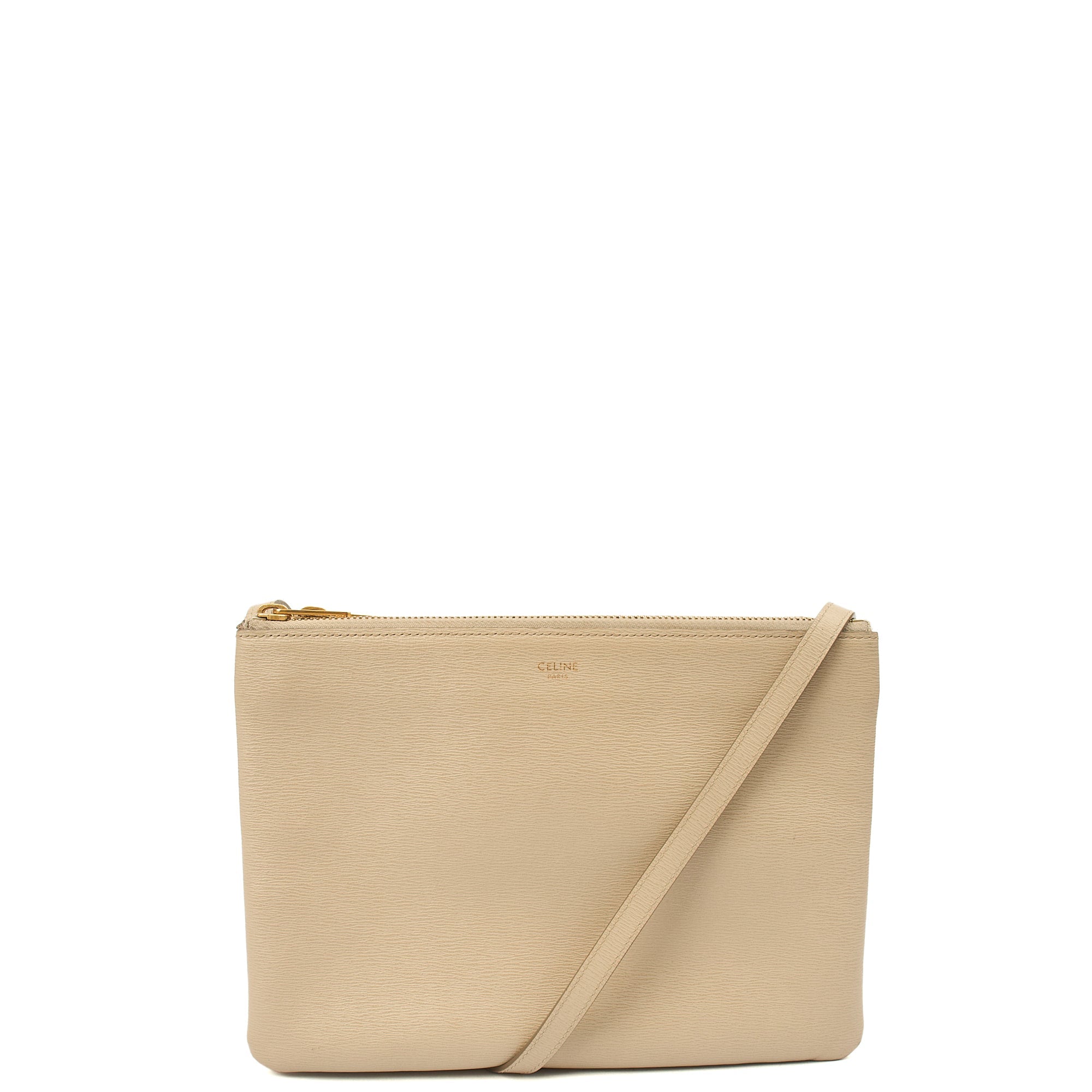 Celine Cross Body Trio in Neutral, Box Calfskin