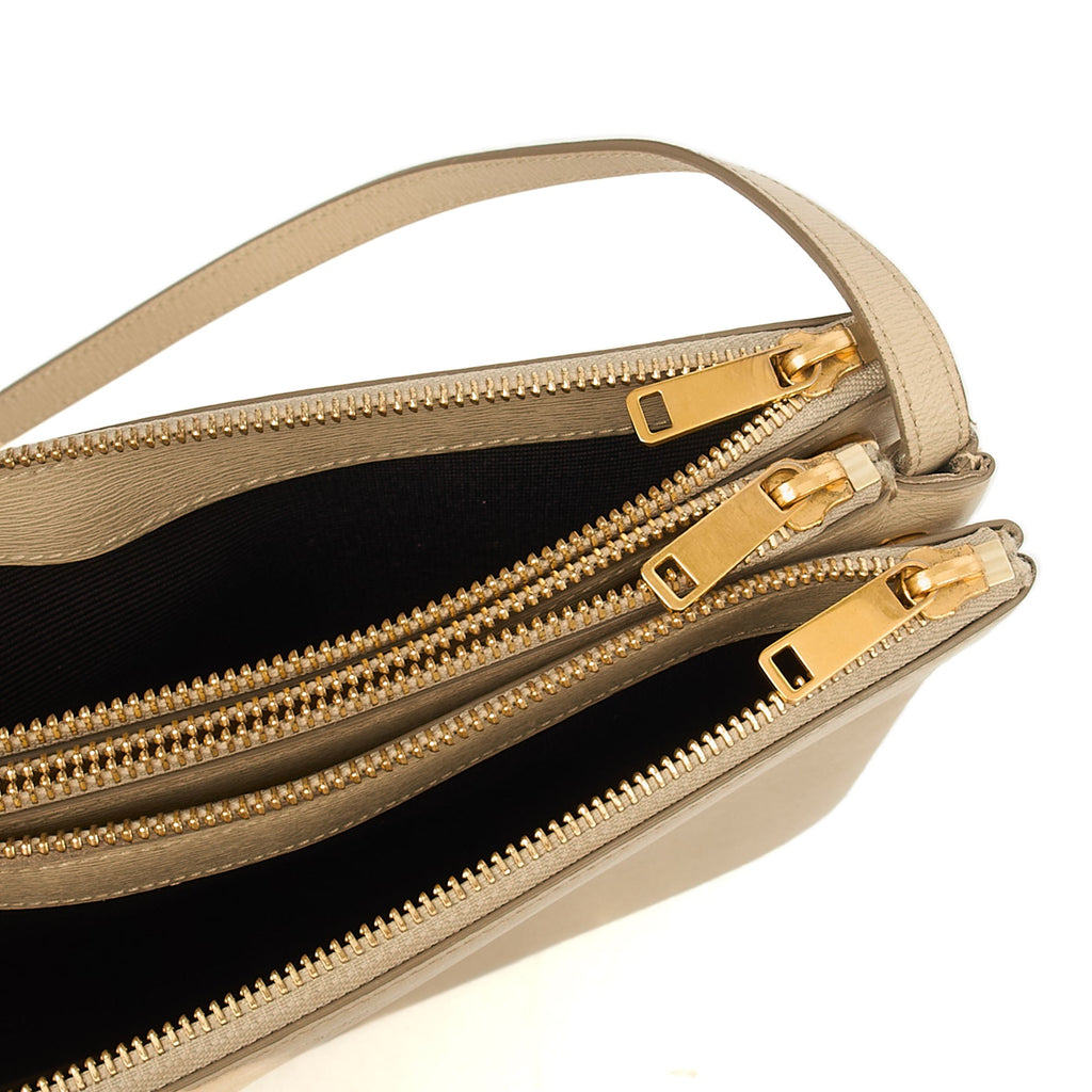Celine Cross Body Trio in Neutral, Box Calfskin