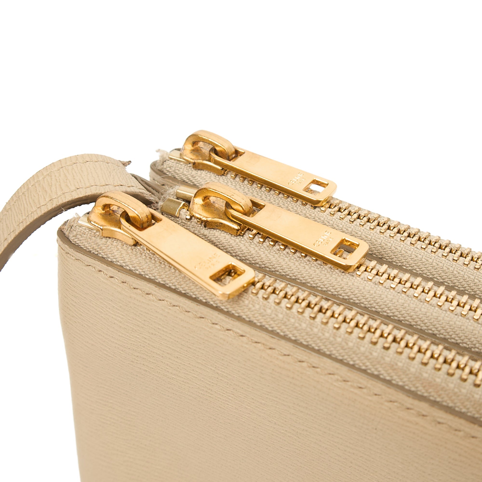 Celine Cross Body Trio in Neutral, Box Calfskin