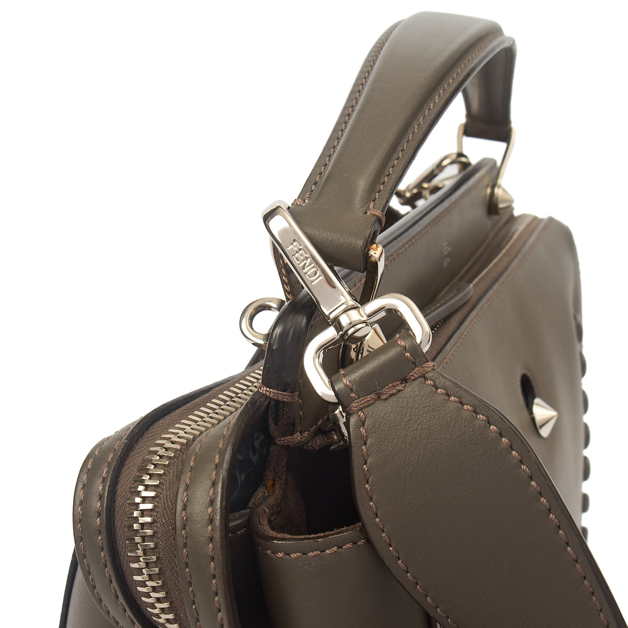 Fendi Tote Dot Com in Grey, Leather