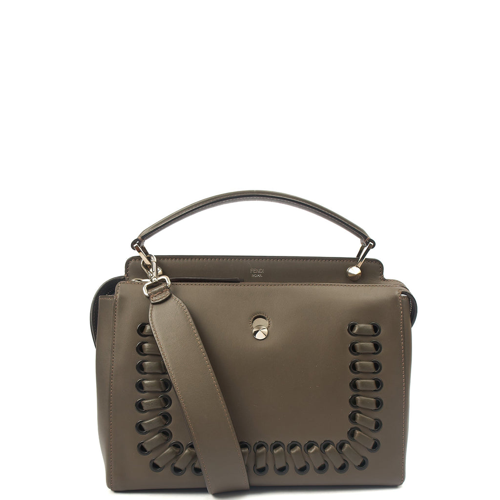 Fendi Tote Dot Com in Grey, Leather