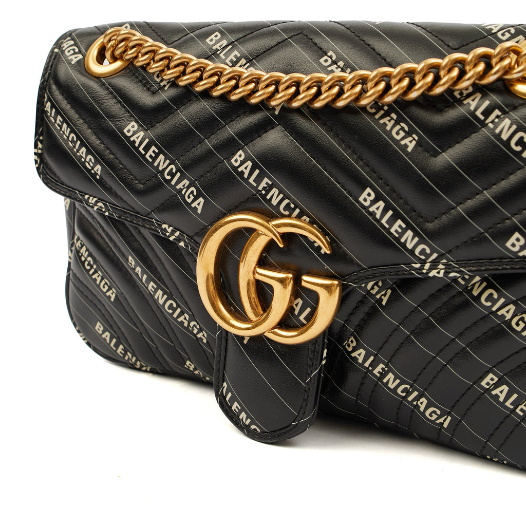 Gucci Shoulder Bag Marmont Shoulder Flap Bag - Medium in Black, Leather