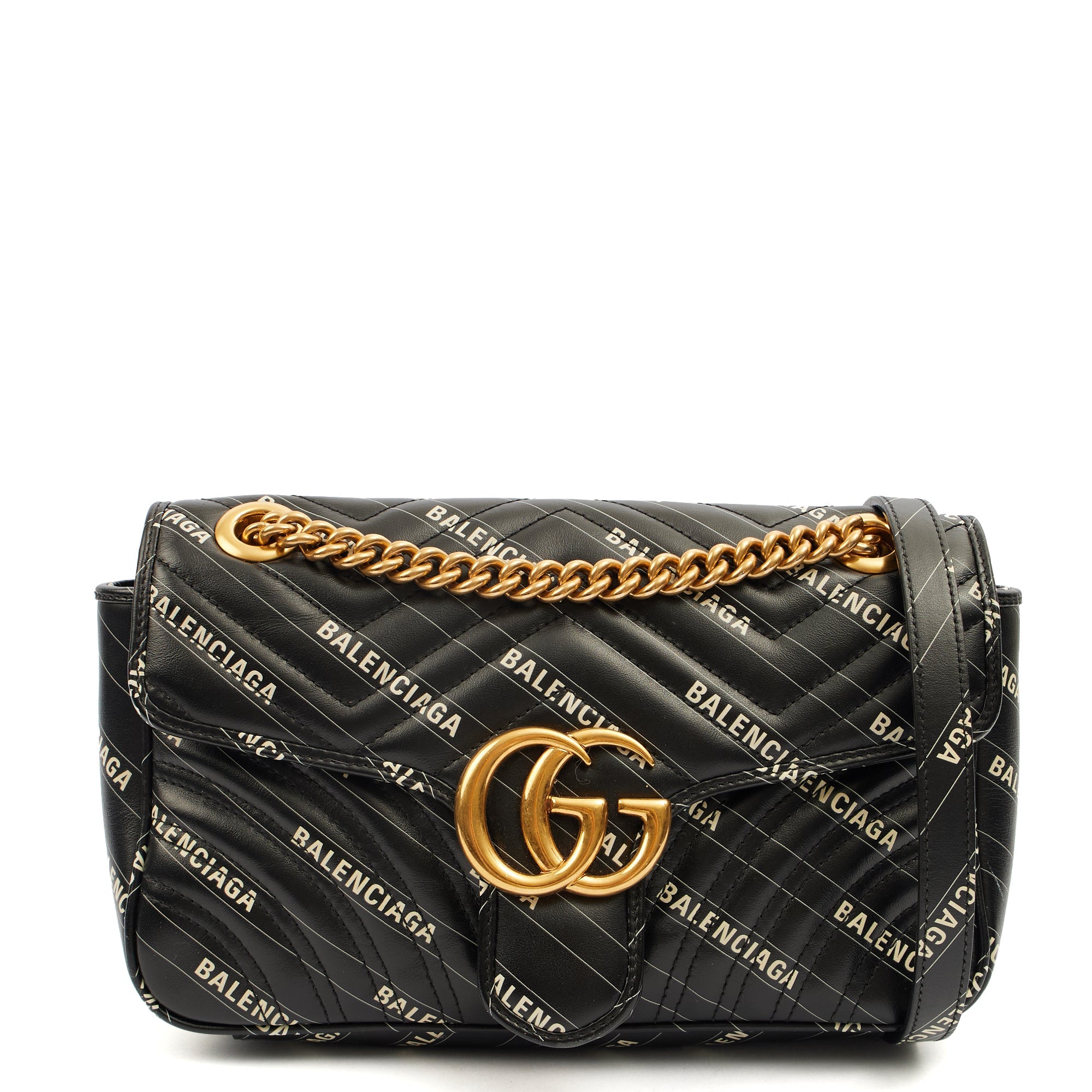 Gucci Shoulder Bag Marmont Shoulder Flap Bag - Medium in Black, Leather