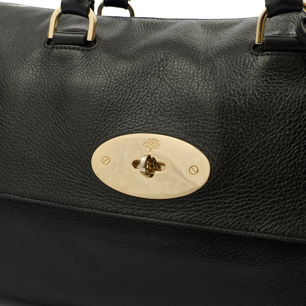 Mulberry Tote Del Rey in Black, Calfskin Leather