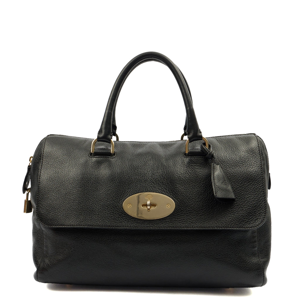 Mulberry Tote Del Rey in Black, Calfskin Leather
