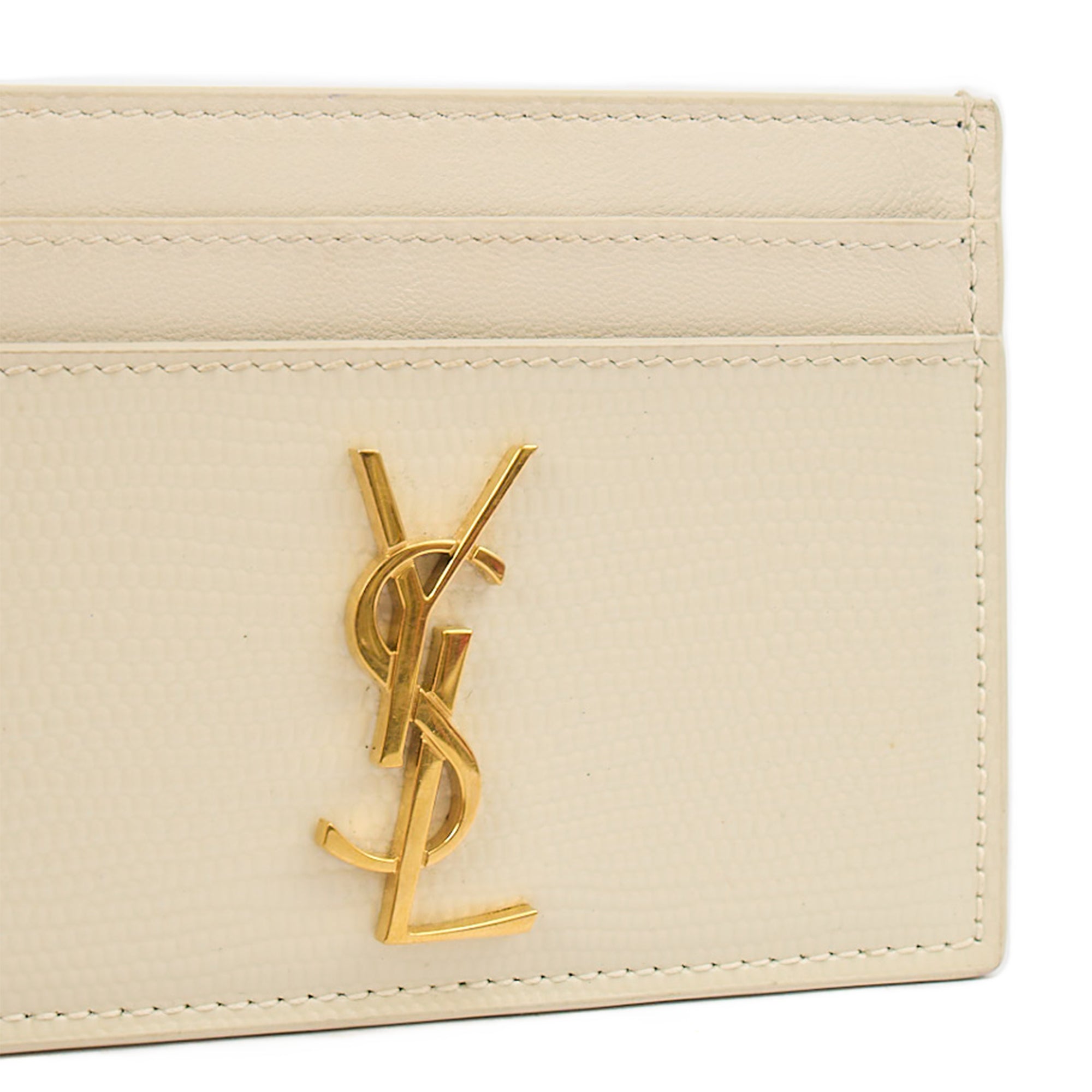 Saint Laurent  Holder  Holder in White, Exotic Effect Leather