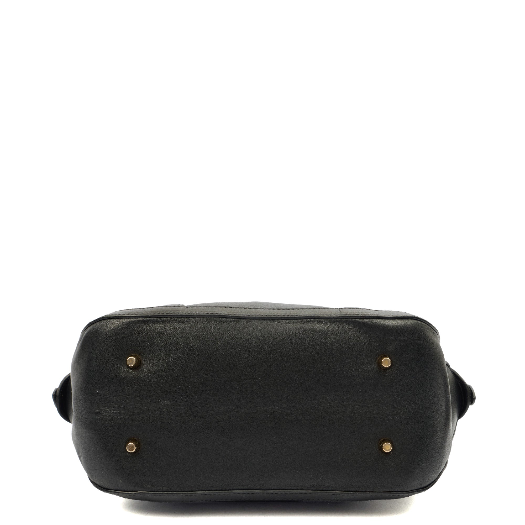 Burberry Top Handle Orchard Bowling Bag- Medium in Black, Leather