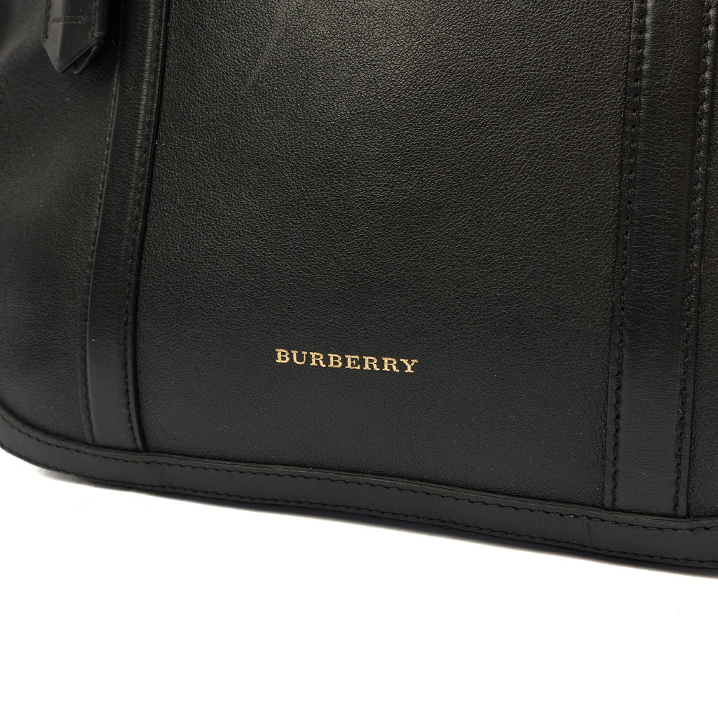 Burberry Top Handle Orchard Bowling Bag- Medium in Black, Leather