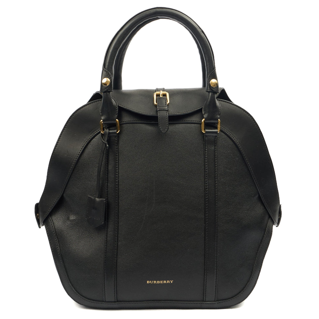 Burberry Top Handle Orchard Bowling Bag- Medium in Black, Leather