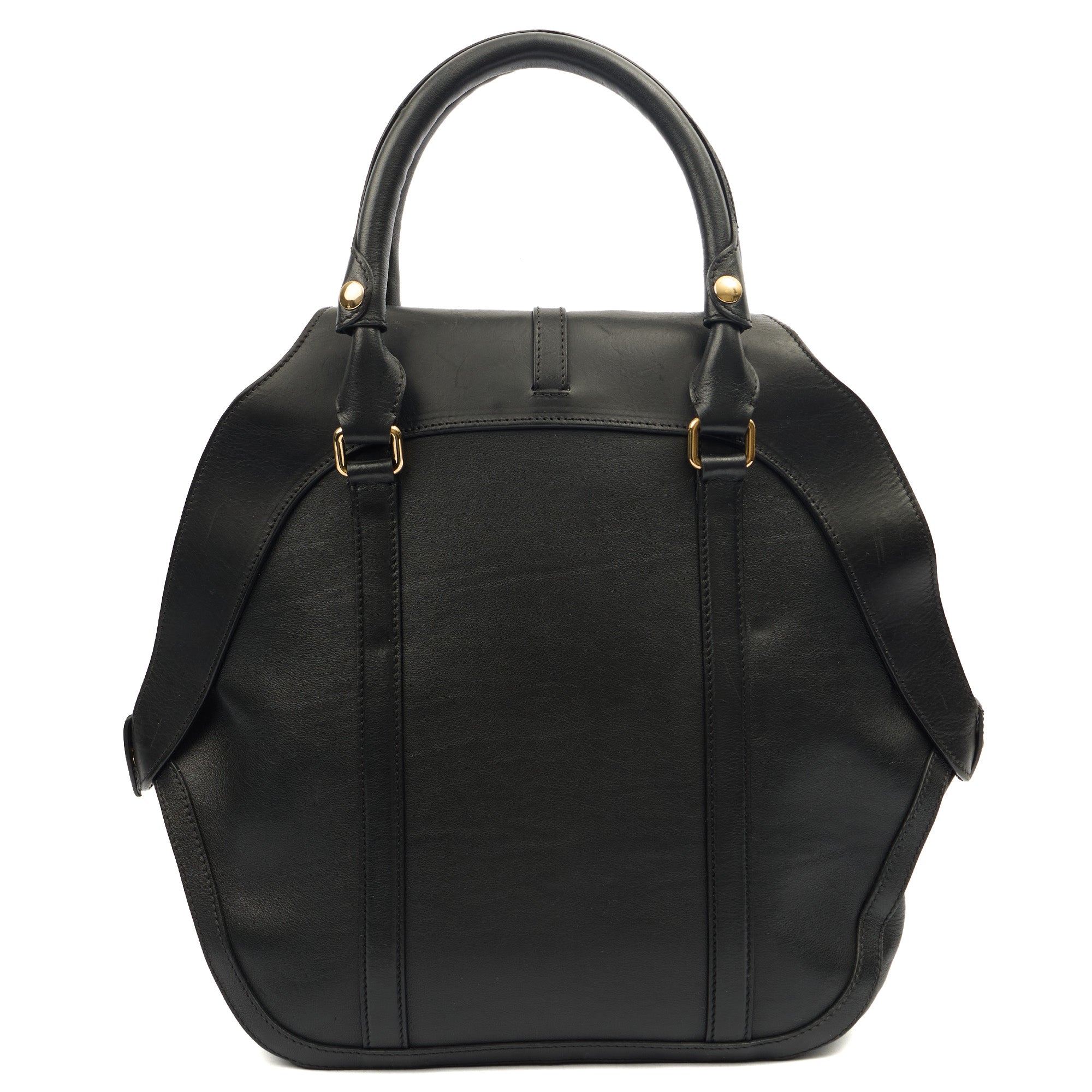 Burberry Top Handle Orchard Bowling Bag- Medium in Black, Leather