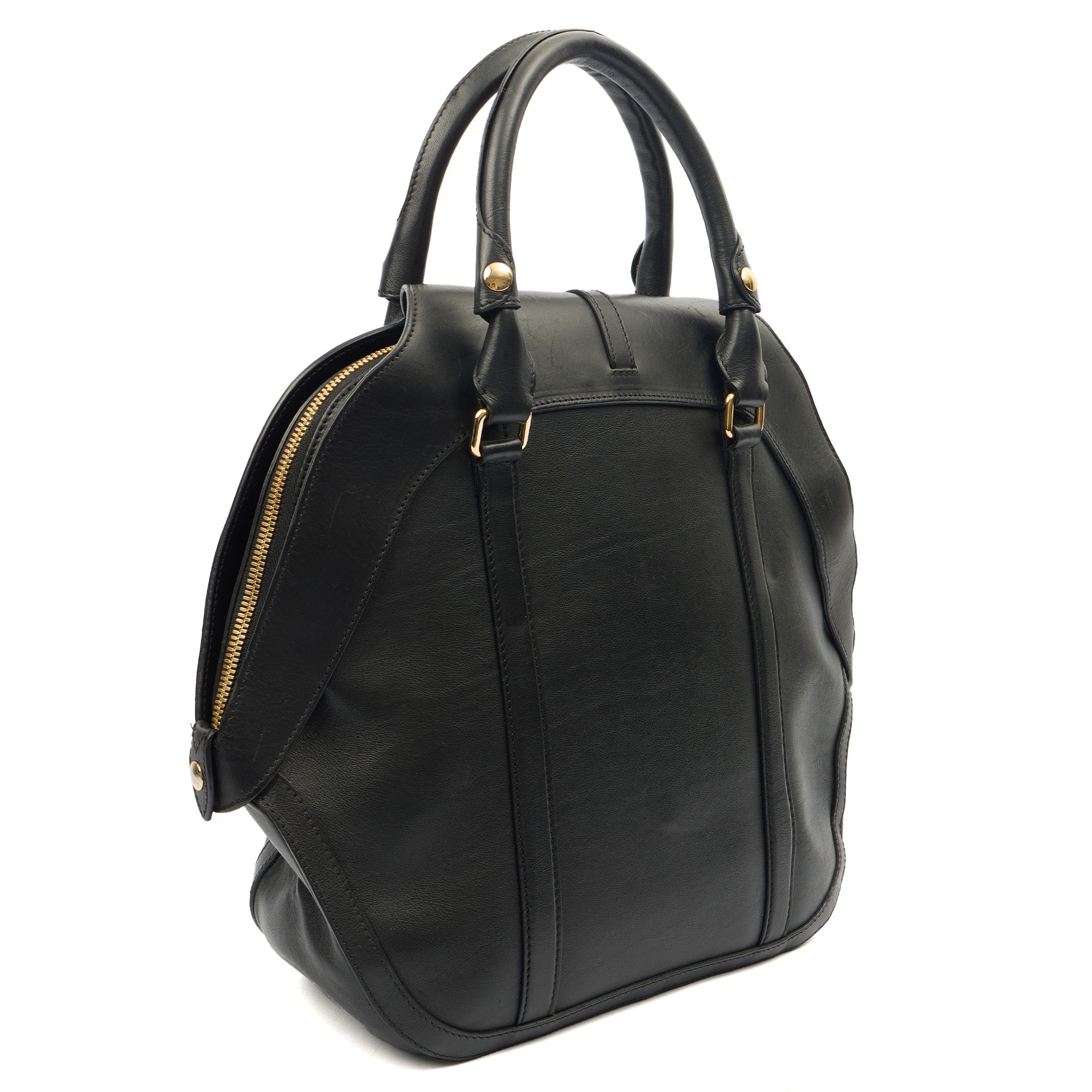 Burberry Top Handle Orchard Bowling Bag- Medium in Black, Leather