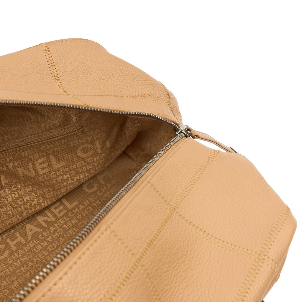 Chanel LAX Square Quilted Bowler Bag in Neutral, Calfskin Leather
