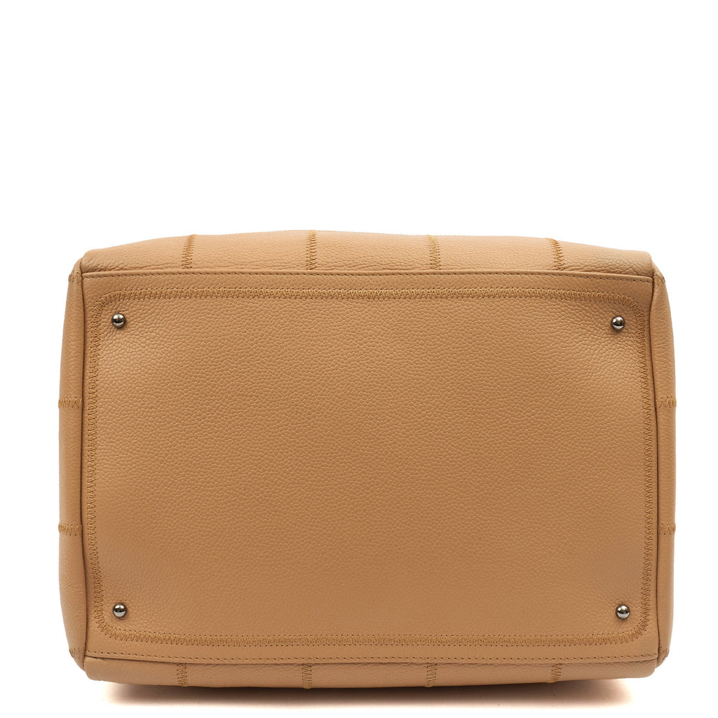 Chanel LAX Square Quilted Bowler Bag in Neutral, Calfskin Leather