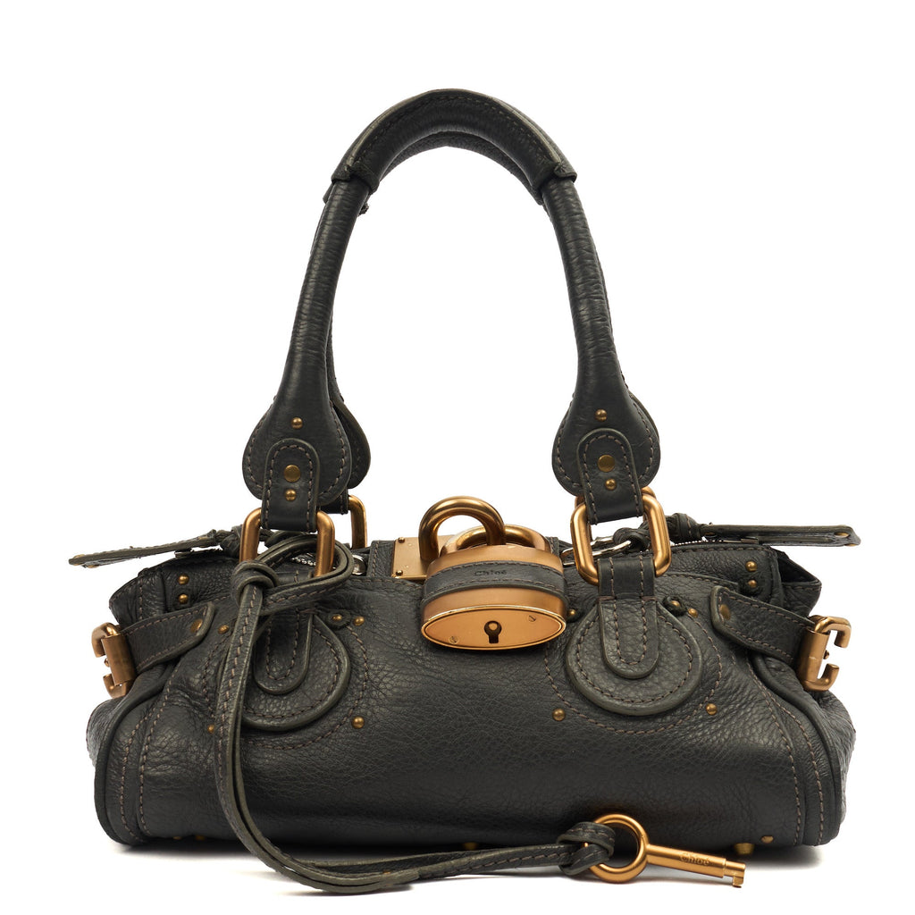 Chloe Top Handle Paddington - Small in Grey, Calfskin Leather
