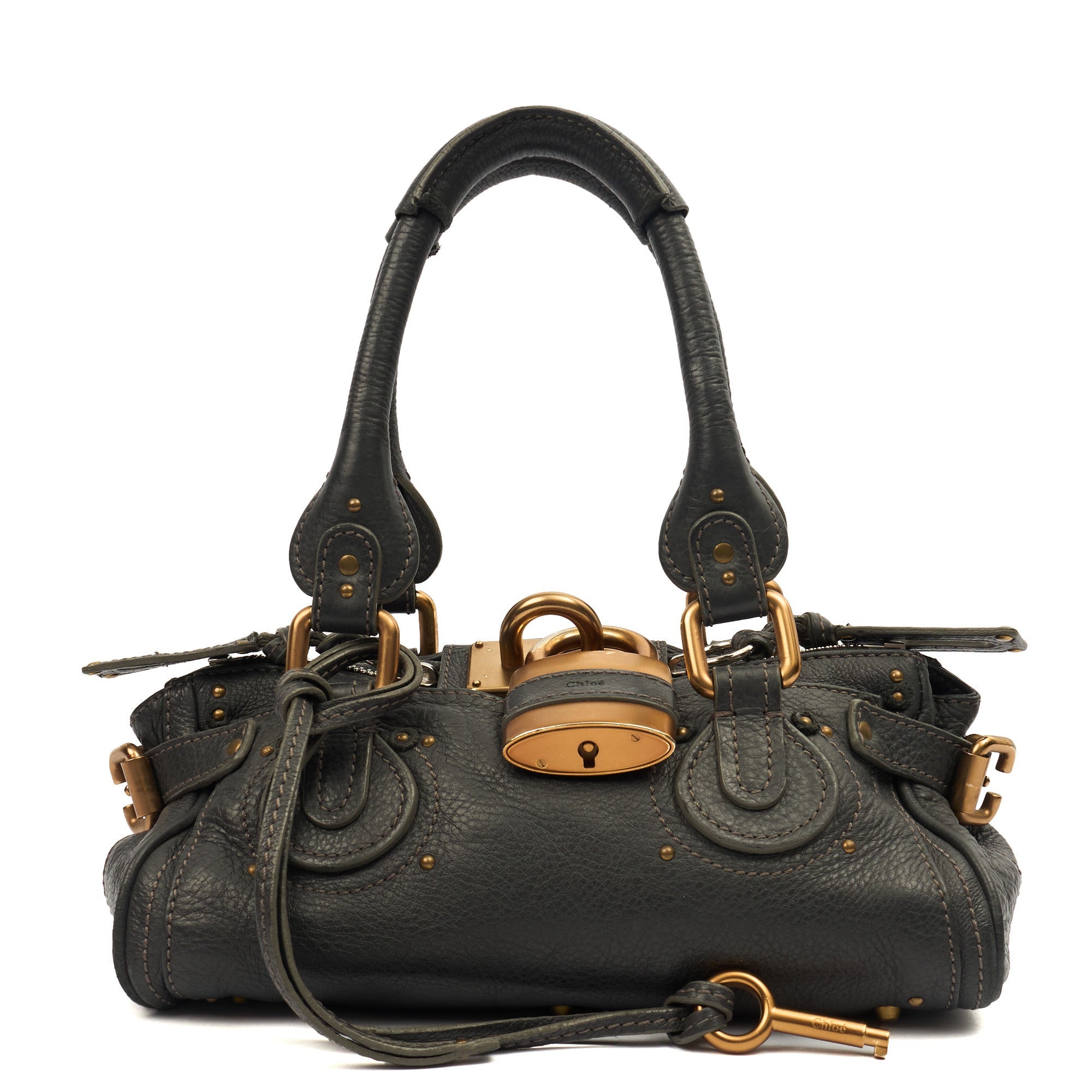 Chloe Top Handle Paddington - Small in Grey, Calfskin Leather