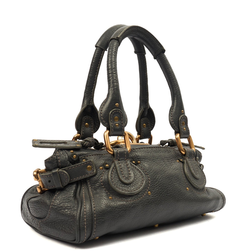 Chloe Top Handle Paddington - Small in Grey, Calfskin Leather