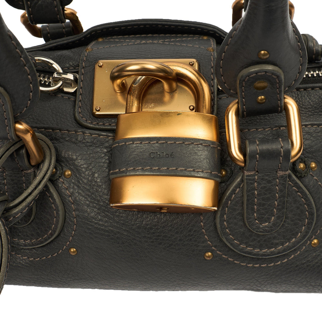 Chloe Top Handle Paddington - Small in Grey, Calfskin Leather