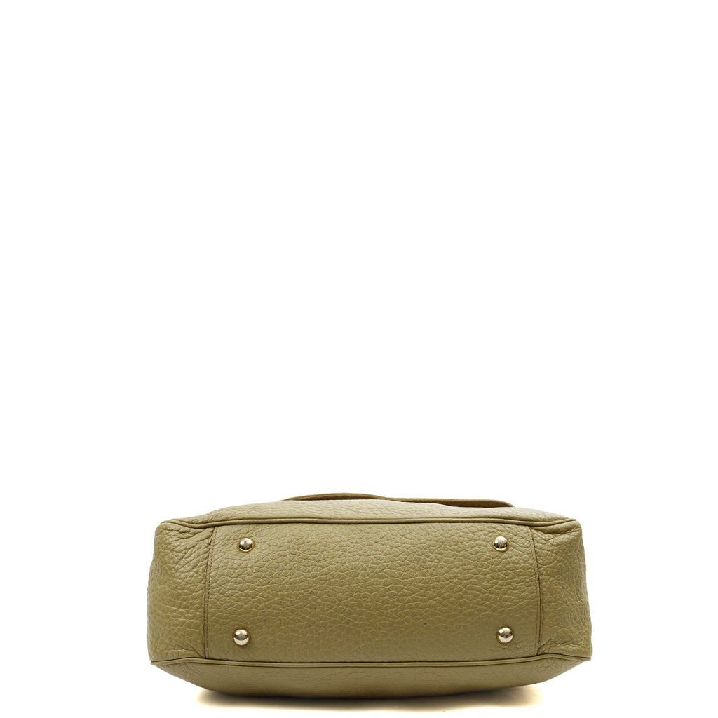 Mulberry Shoulder Bag Evelina Satchel in Summer Khaki, Leather