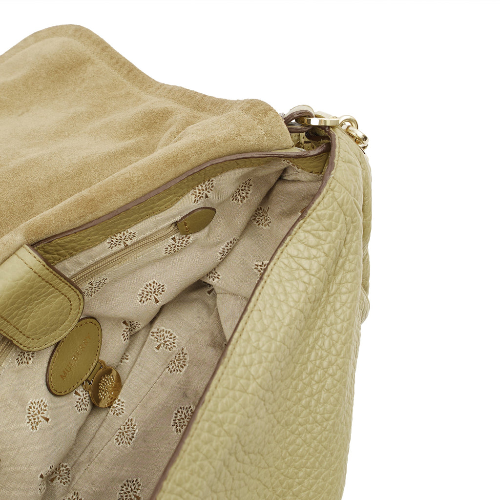 Mulberry Shoulder Bag Evelina Satchel in Summer Khaki, Leather