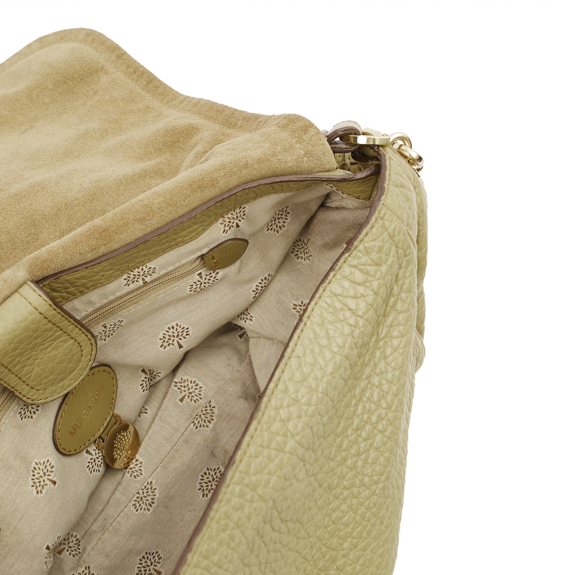 Mulberry Shoulder Bag Evelina Satchel in Summer Khaki, Leather