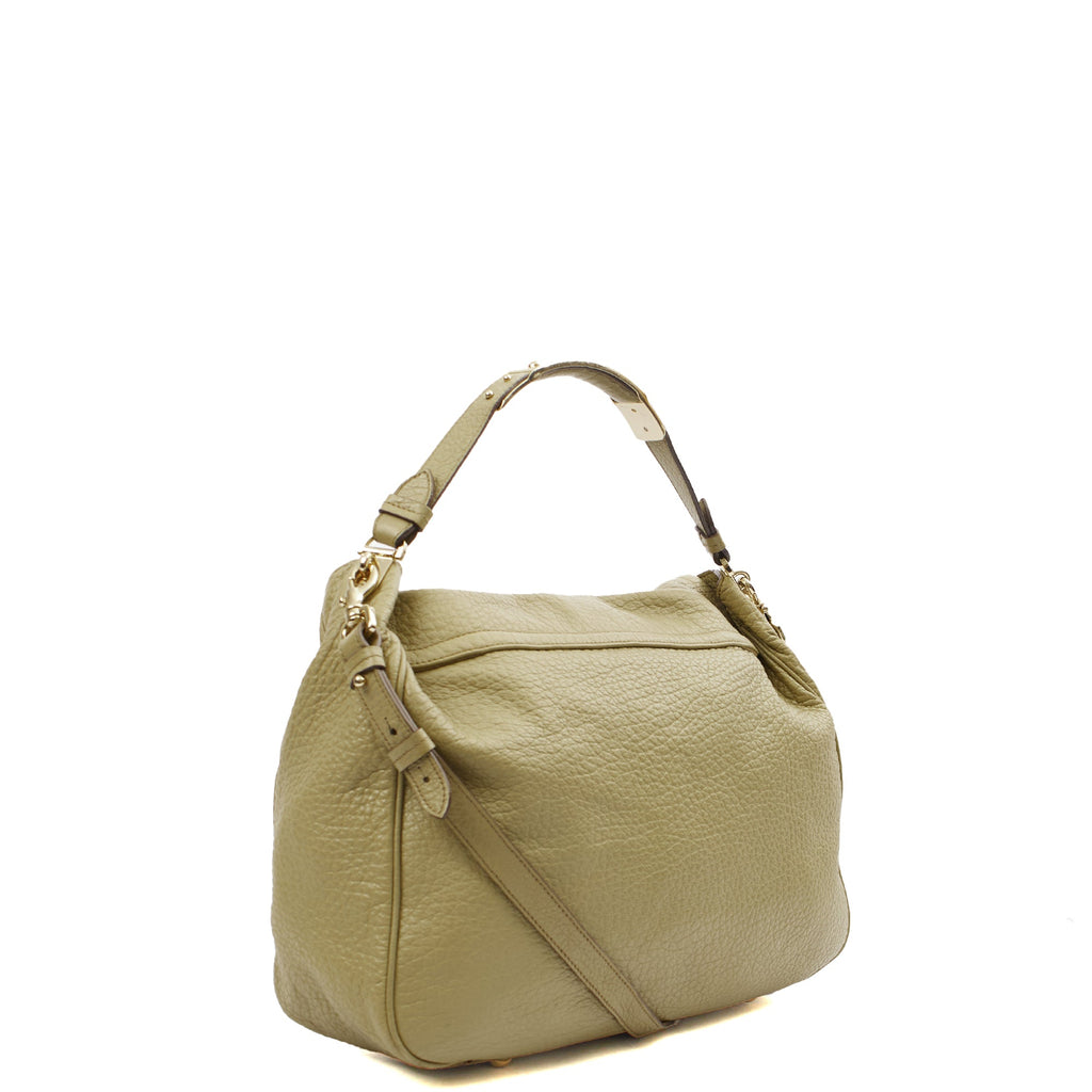 Mulberry Shoulder Bag Evelina Satchel in Summer Khaki, Leather