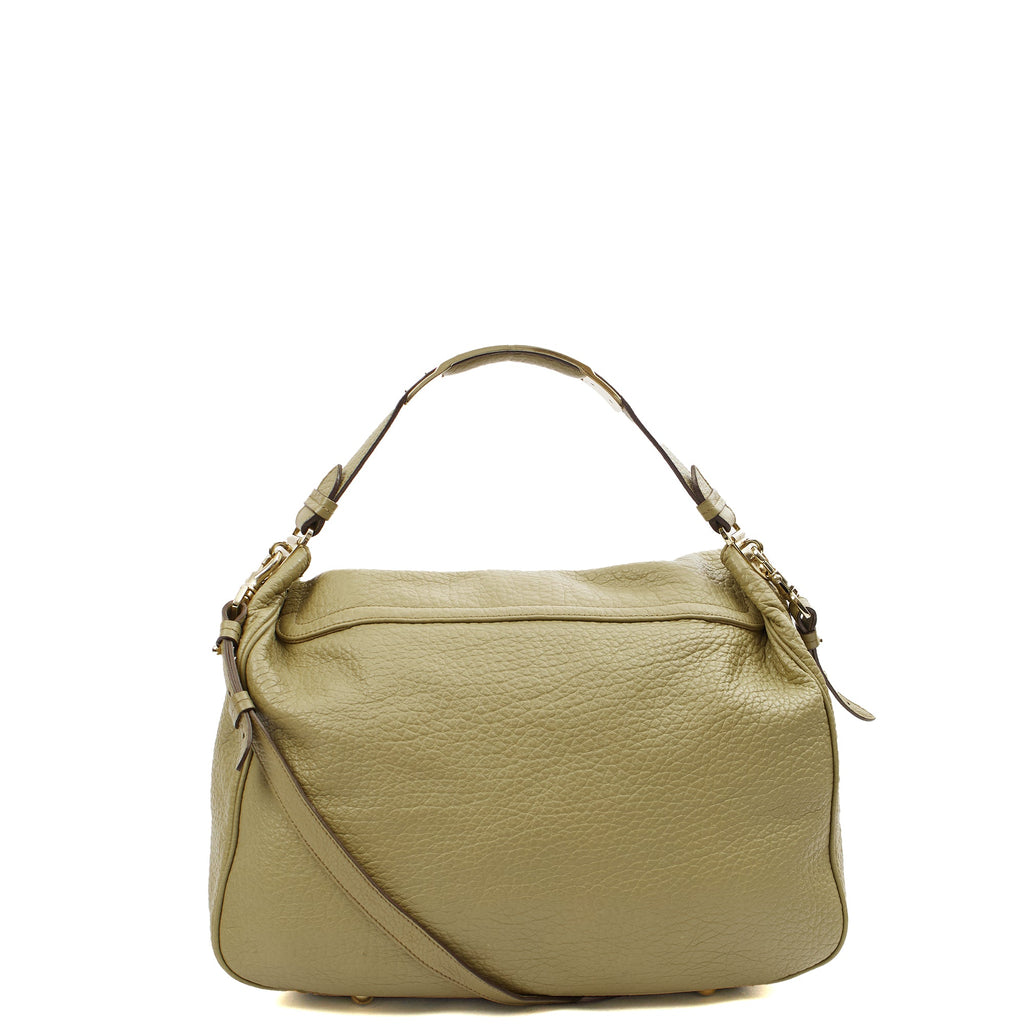 Mulberry Shoulder Bag Evelina Satchel in Summer Khaki, Leather