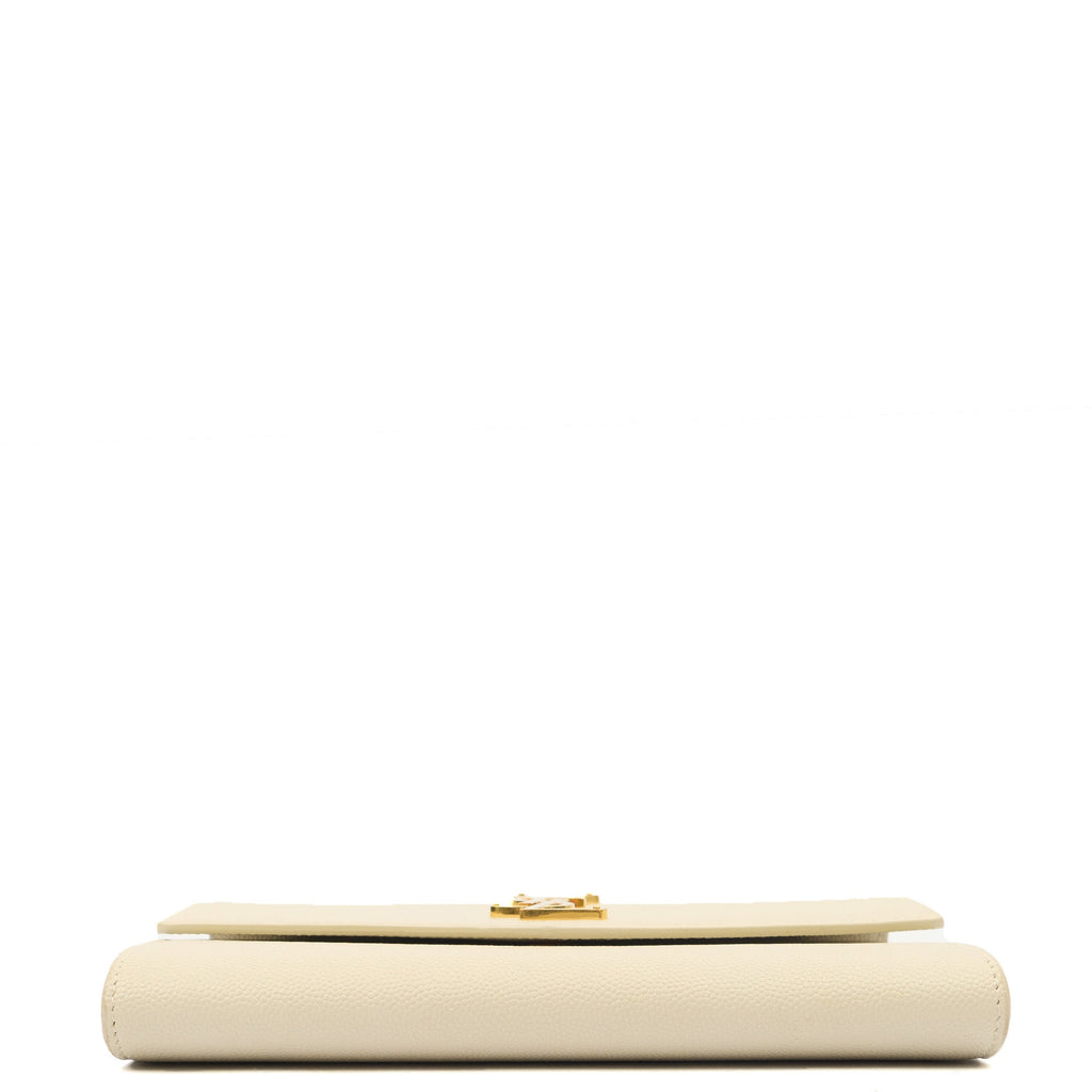 Saint Laurent Cross Body Uptown Chain Wallet in Neutral, Leather
