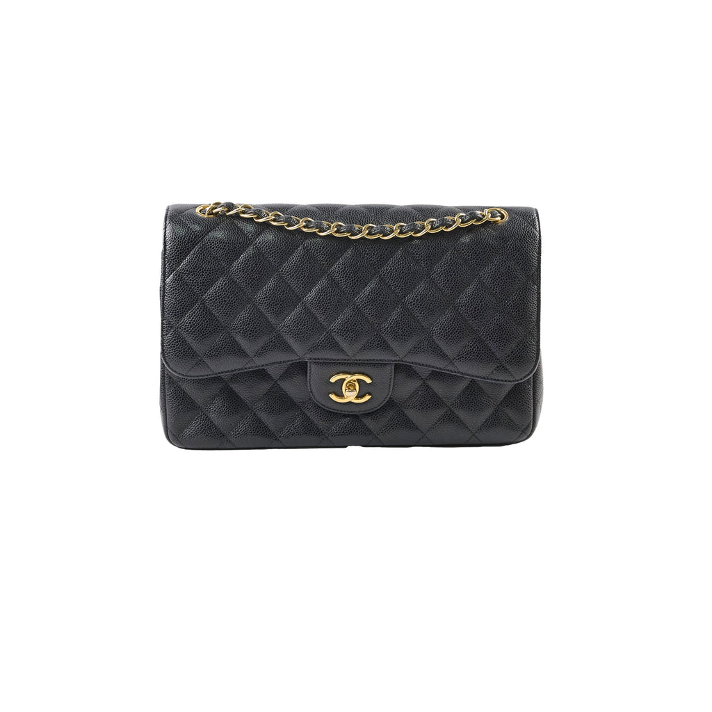 Chanel Jumbo Double Classic Flap Caviar Black Serial 18