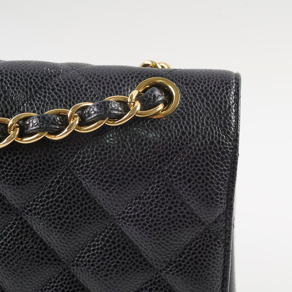 Chanel Jumbo Double Classic Flap Caviar Black Serial 18
