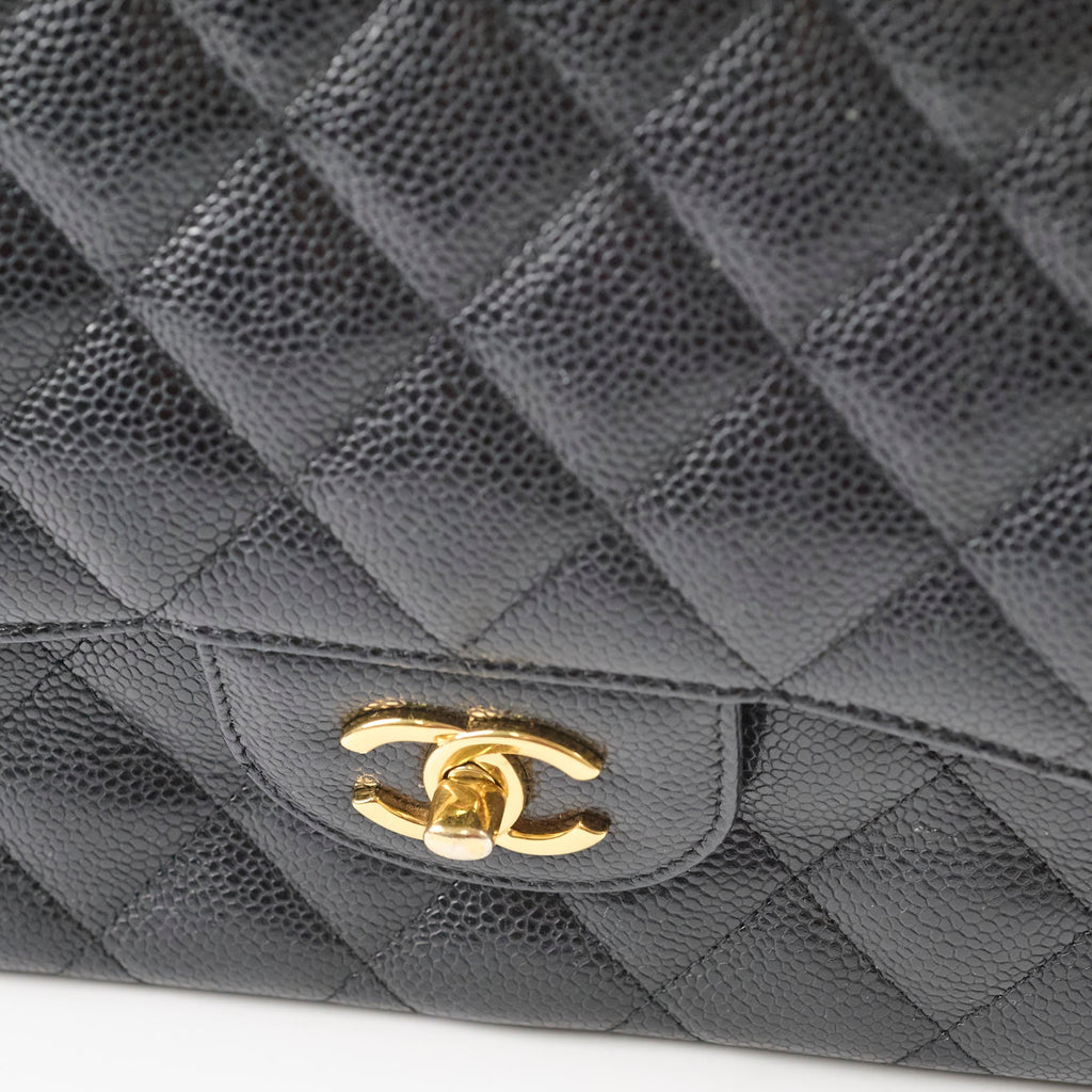 Chanel Jumbo Double Classic Flap Caviar Black Serial 18